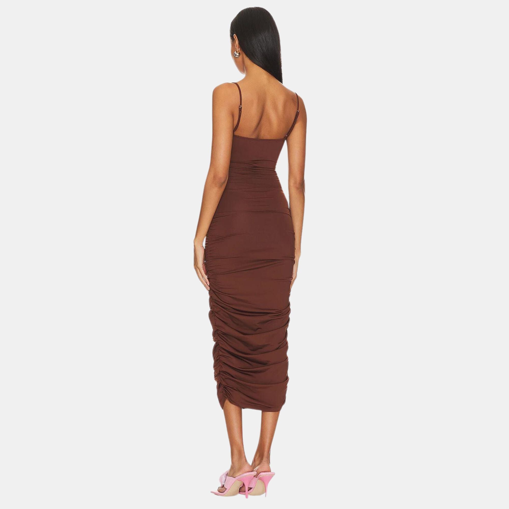 OW Collection EZRA Midi Dress Account 175 - Cappuccino