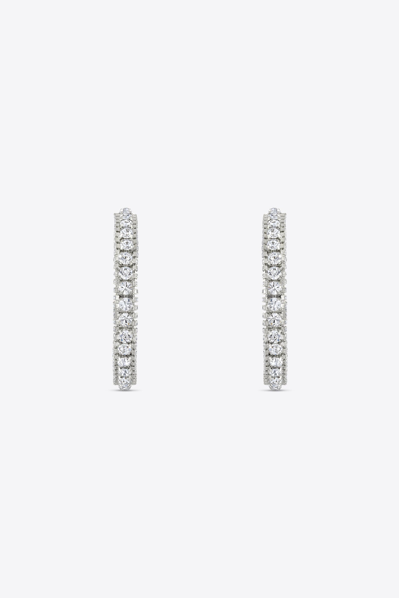 Large Crystal Hoop Earrings | Clear Crystal/Silver