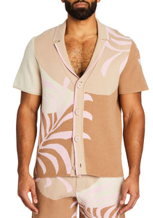 Men | Lei Shirt | Jacquard Brown/Pink