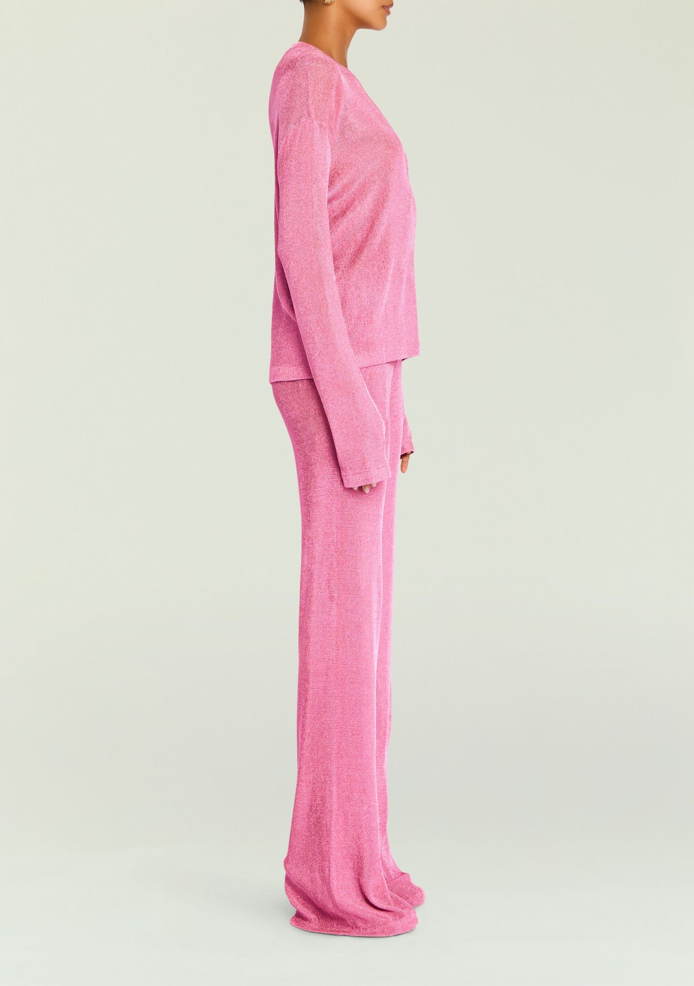 Women | Sheldon Metallic Knit Pant | Bubblegum Pink