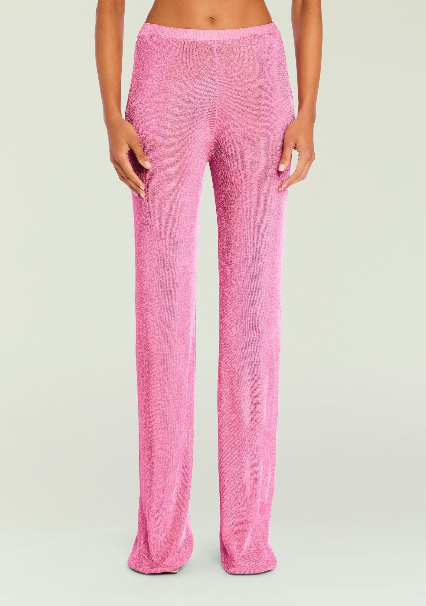 Women | Sheldon Metallic Knit Pant | Bubblegum Pink