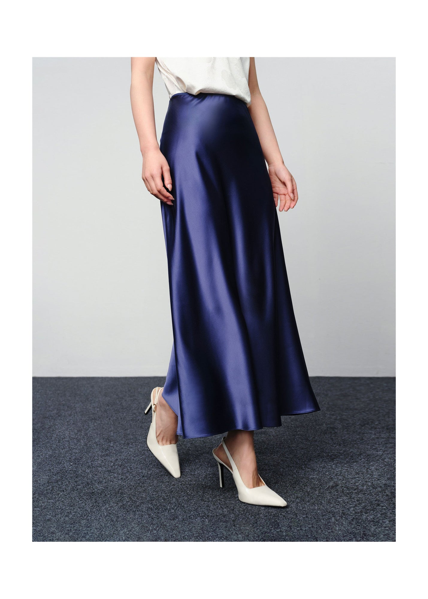Elegant Midi Skirt | Navy