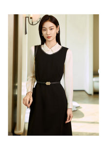 Elegant V-Neck Dress | Black