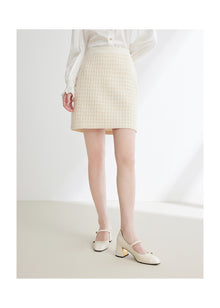Elegant Woolen Skirt | Beige