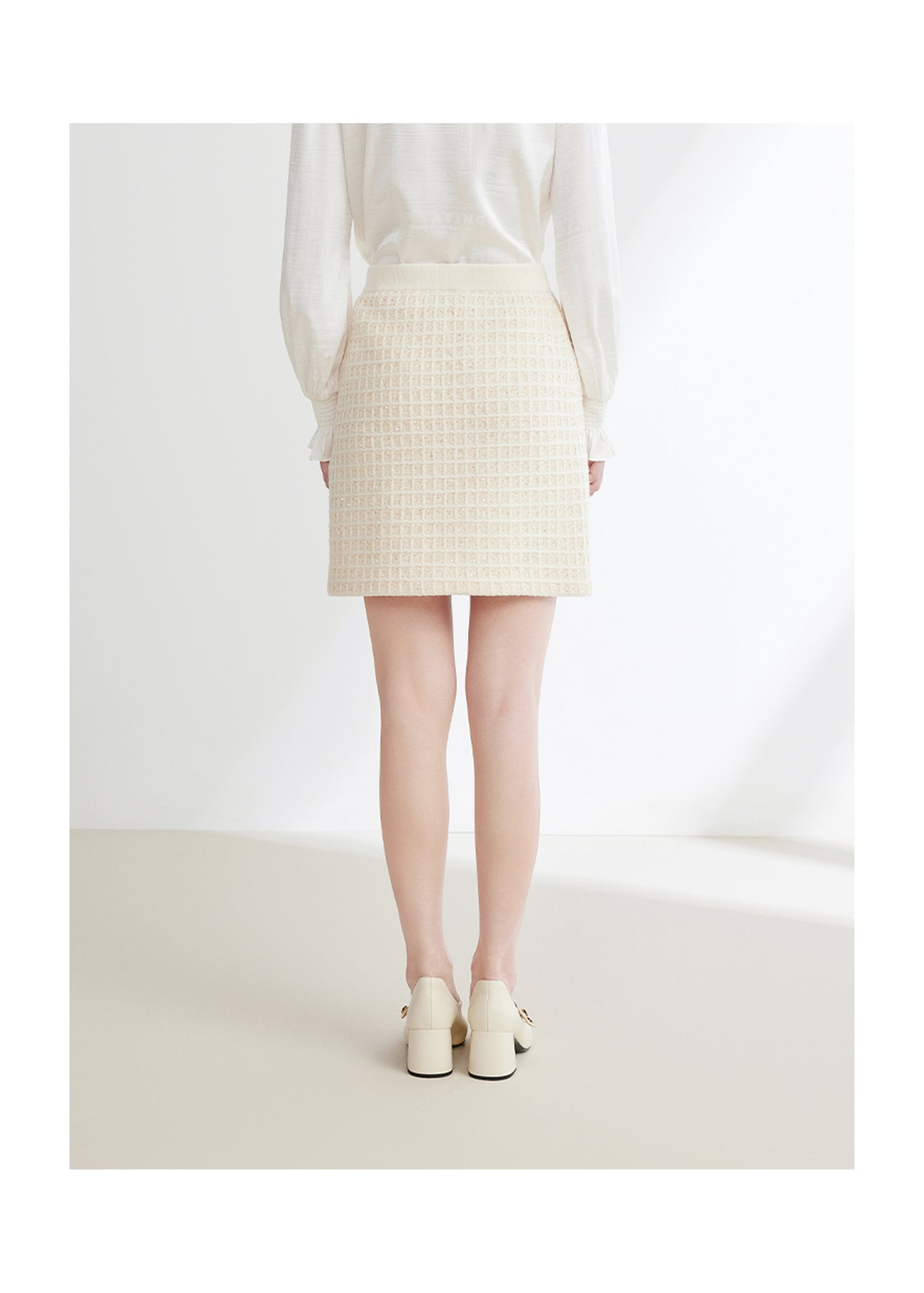 Elegant Woolen Skirt | Beige