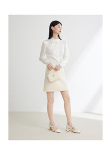 Elegant Woolen Skirt | Beige
