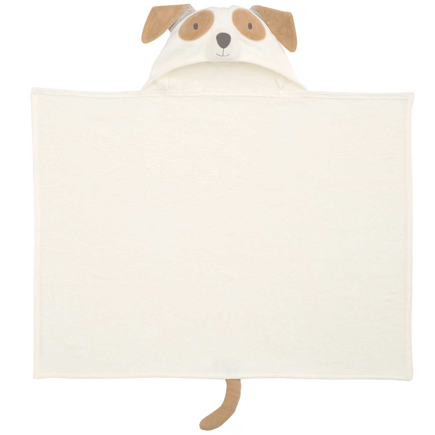 Unisex | Tan Puppy Hooded Baby Bath Wrap | Brown