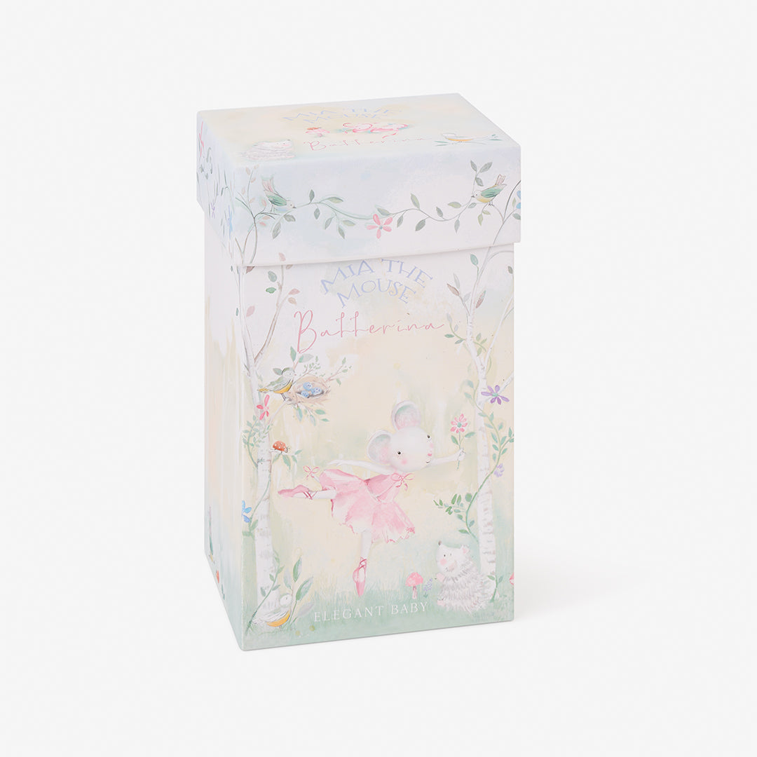 Unisex | 10" Mia the Mouse Ballerina Linen Toy Boxed | Pink