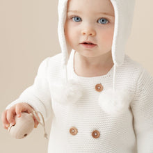 Unisex | Whisper White Sofia + Finn Knit Baby Cardigan | White