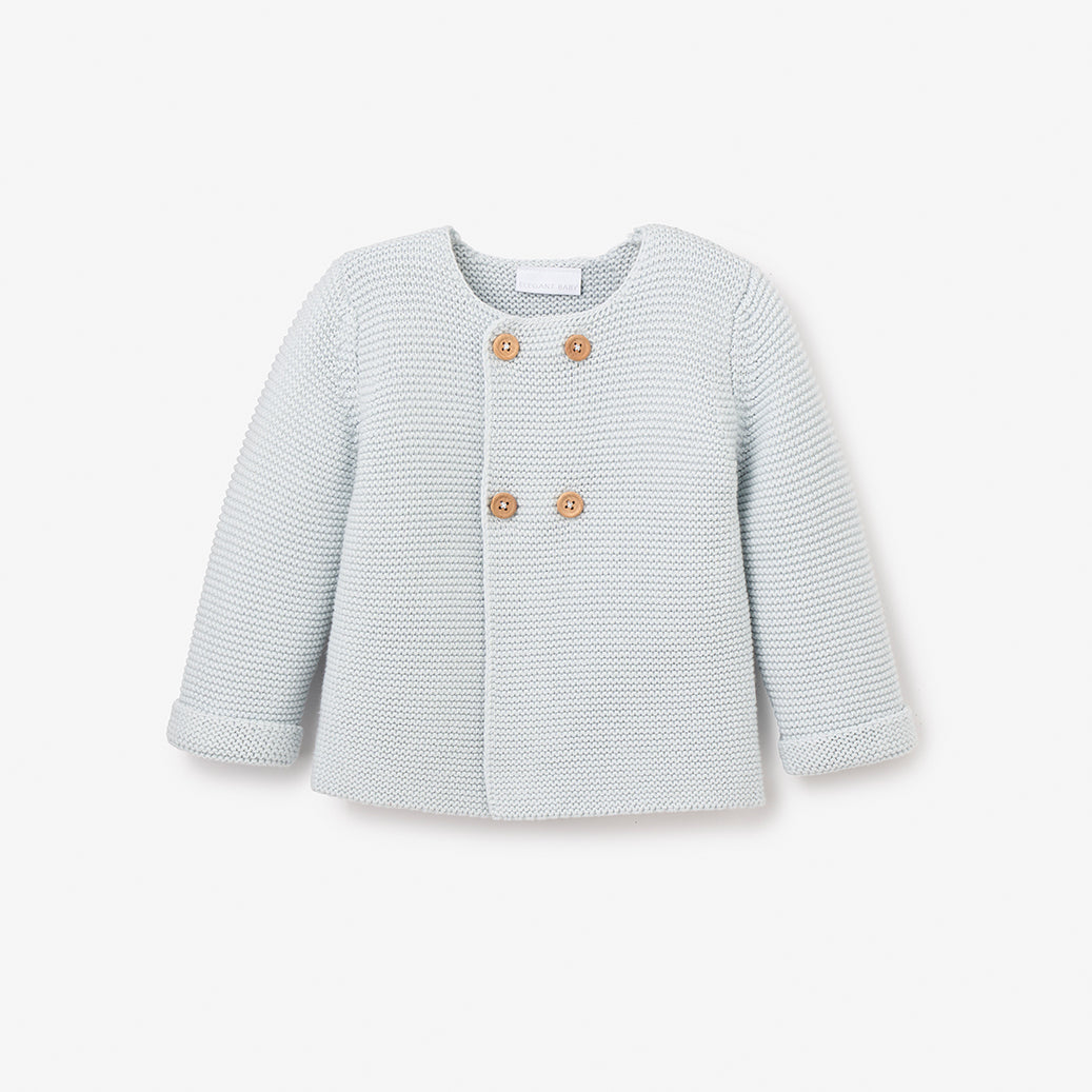 Boys | Sofia & Finn Pale Blue Knit Baby Cardigan | Blue