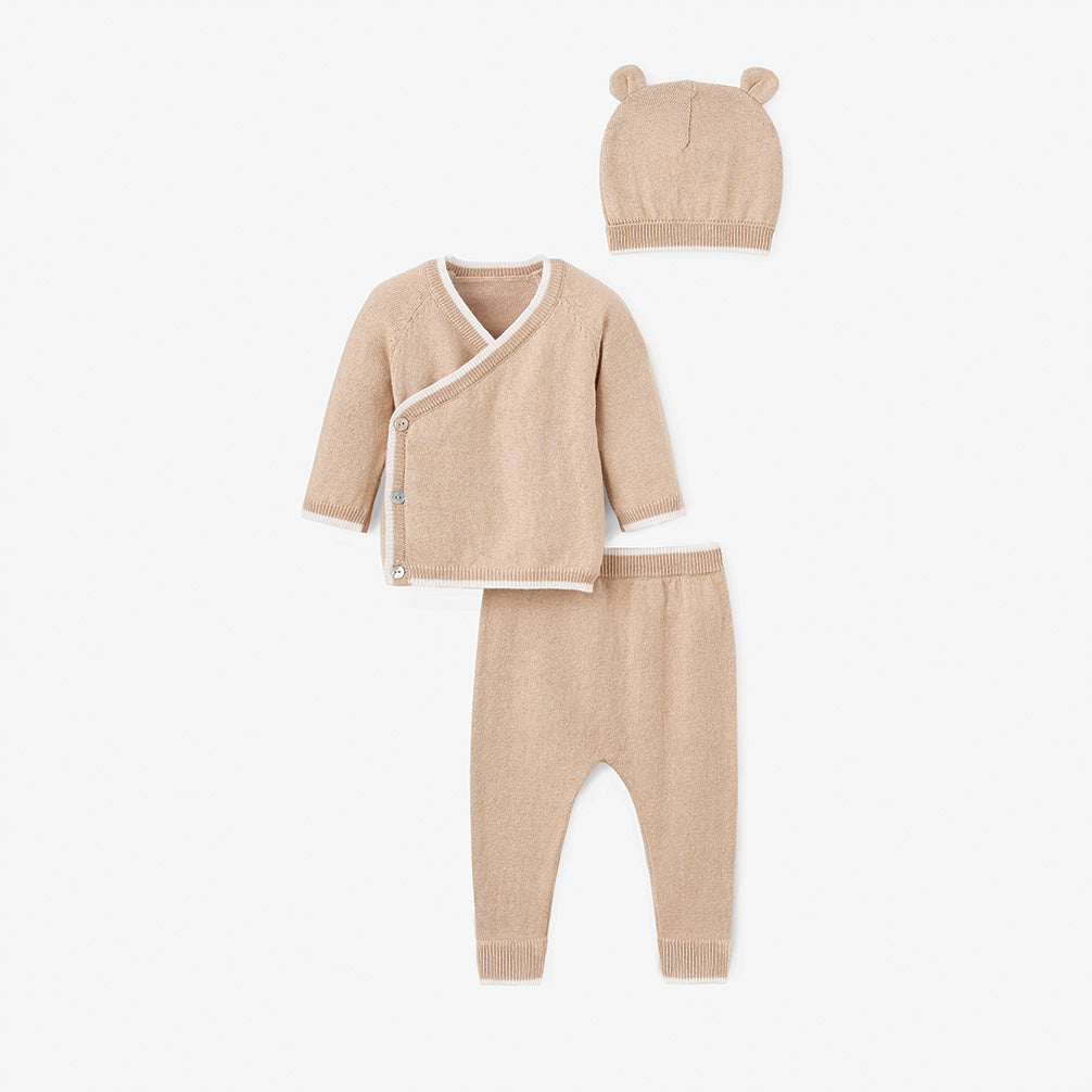 Unisex | Camel Cashmere Baby Layette Set | Tan