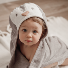 Unisex | Penguin Hooded Baby Bath Wrap | Gray