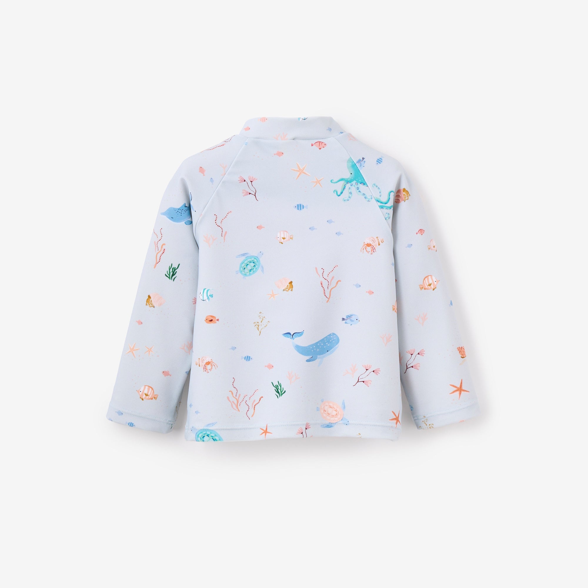 Boys | Pale Blue Ocean Adventure Baby Rash Guard | Blue