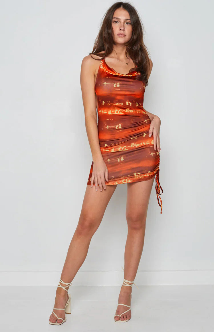 Elysha Halter Mini Dress | Red