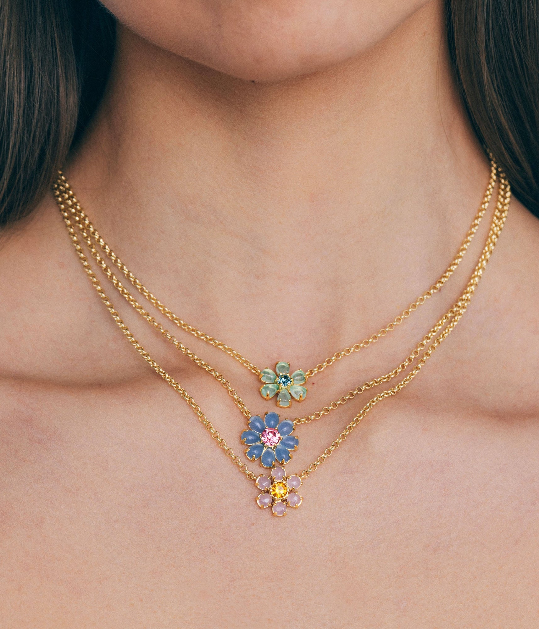 Emeline Flower Necklace in Lavender - Loren Hope