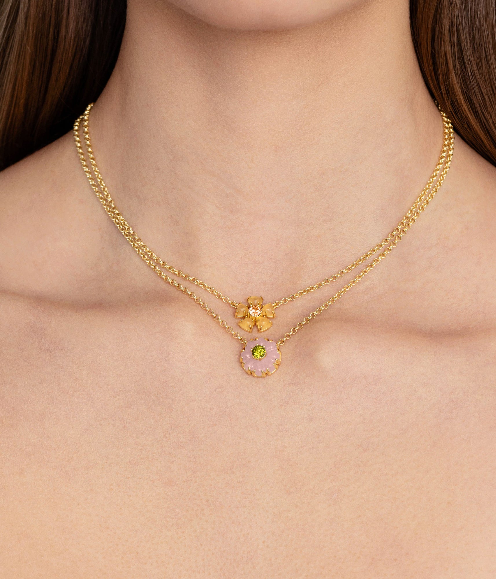 Emeline Flower Necklace in Yellow - Loren Hope