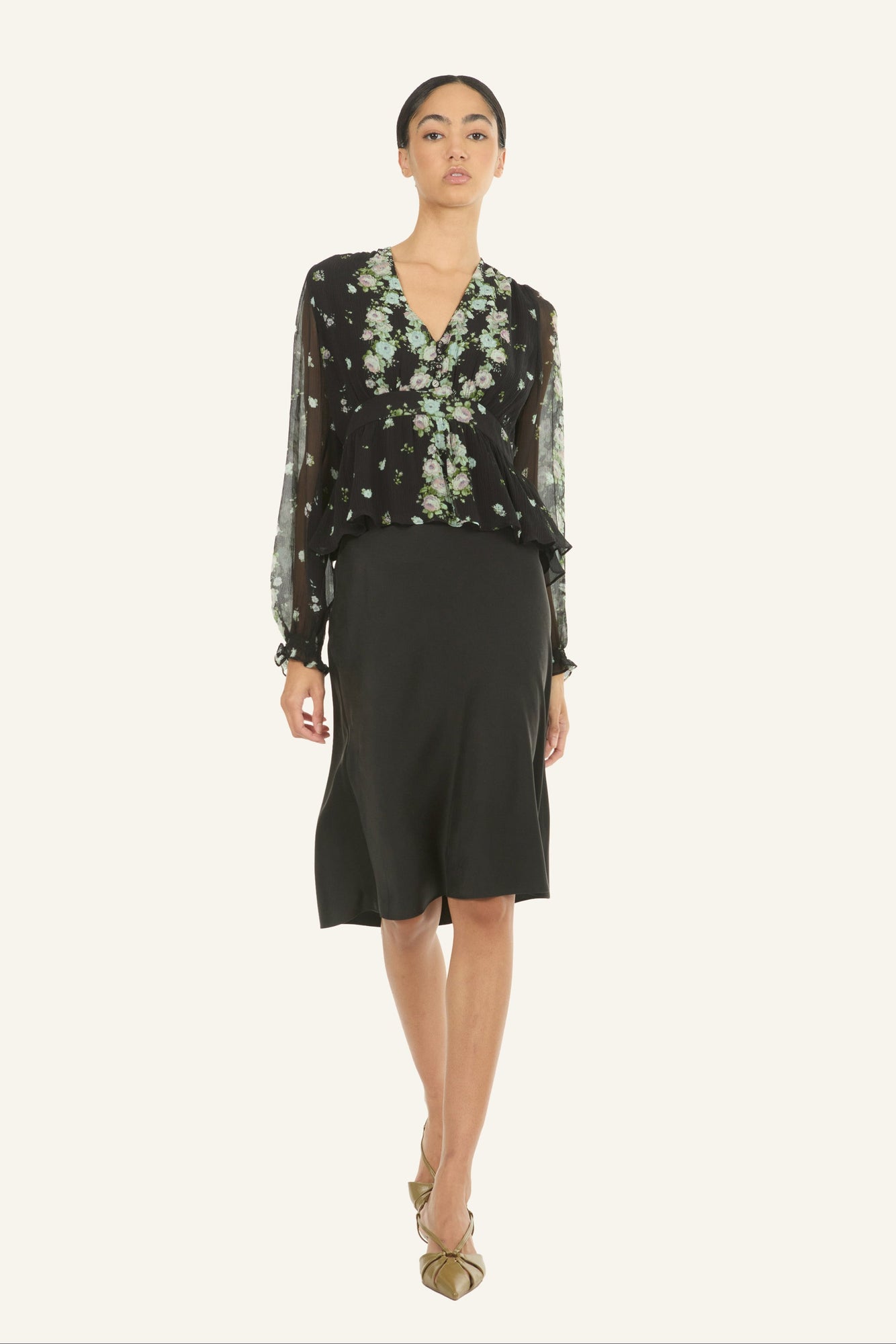 Emerson Blouse | Black Floral Alley