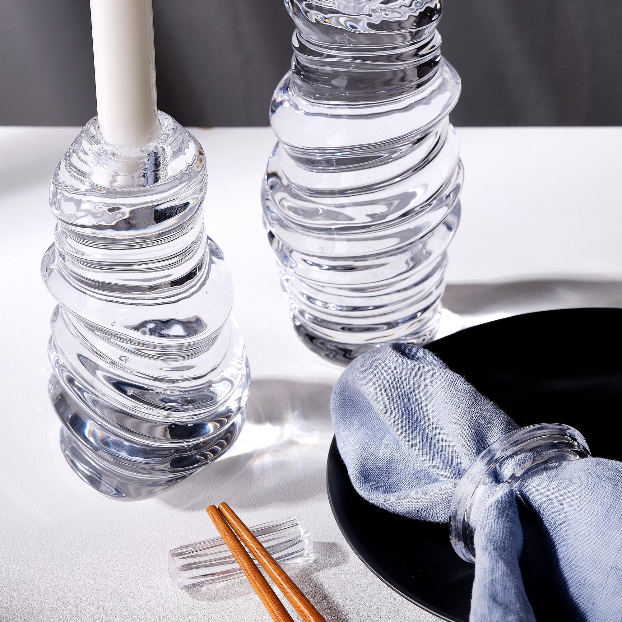 Eos Candle Holder - Short | Clear Crystal
