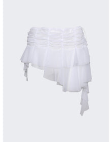 Ester Manas | Women | Micro Ruched Skirt | White