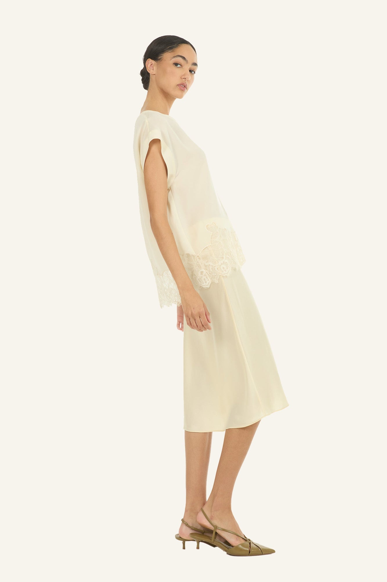 Lainey Midi Skirt | Vintage Creme