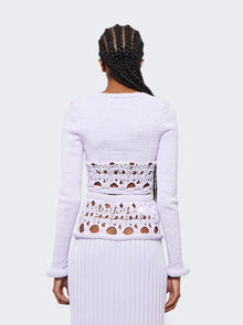 Women | Christopher Esber | Crochet Scoop Neck Long Sleeve Crop | Lilac