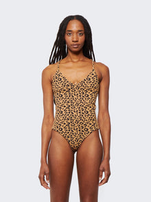 Women | Mara Hoffman | Emma Leopard One-piece Swimsuit | Black Brown