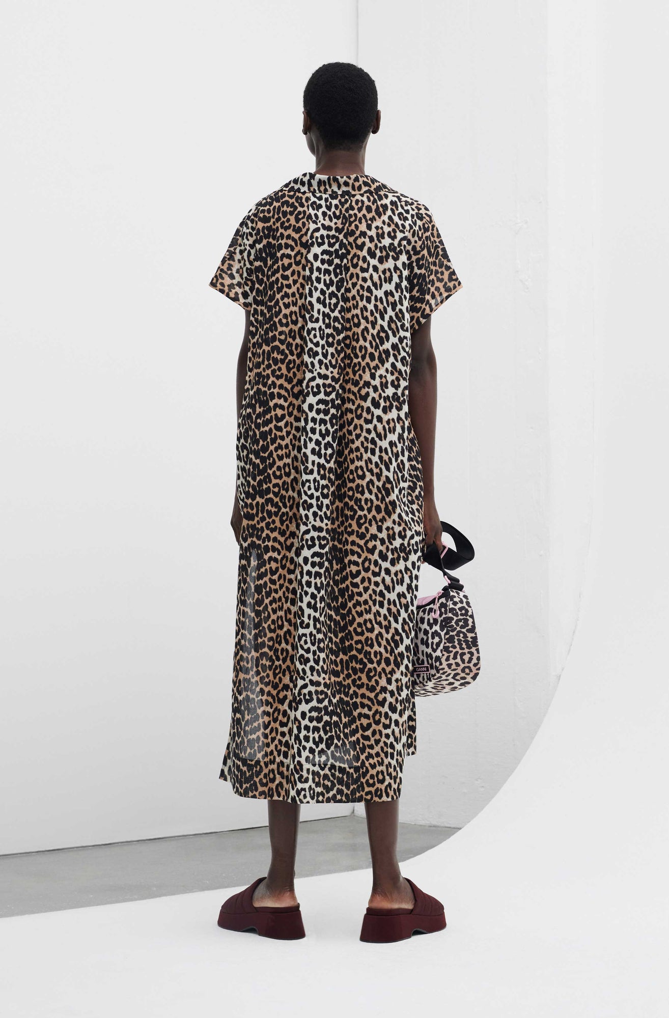 Light Cotton Long Kaftan | Leopard