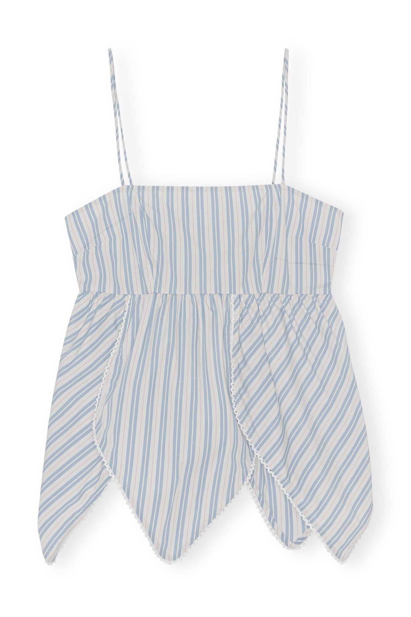 Stripe Cotton Panel Strap Top | Forever Blue