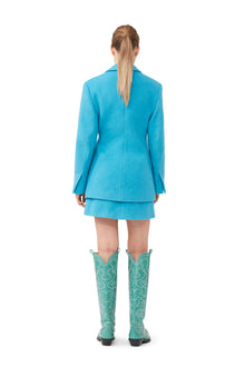 Twill Wool Suiting Blazer | Blue Curacao