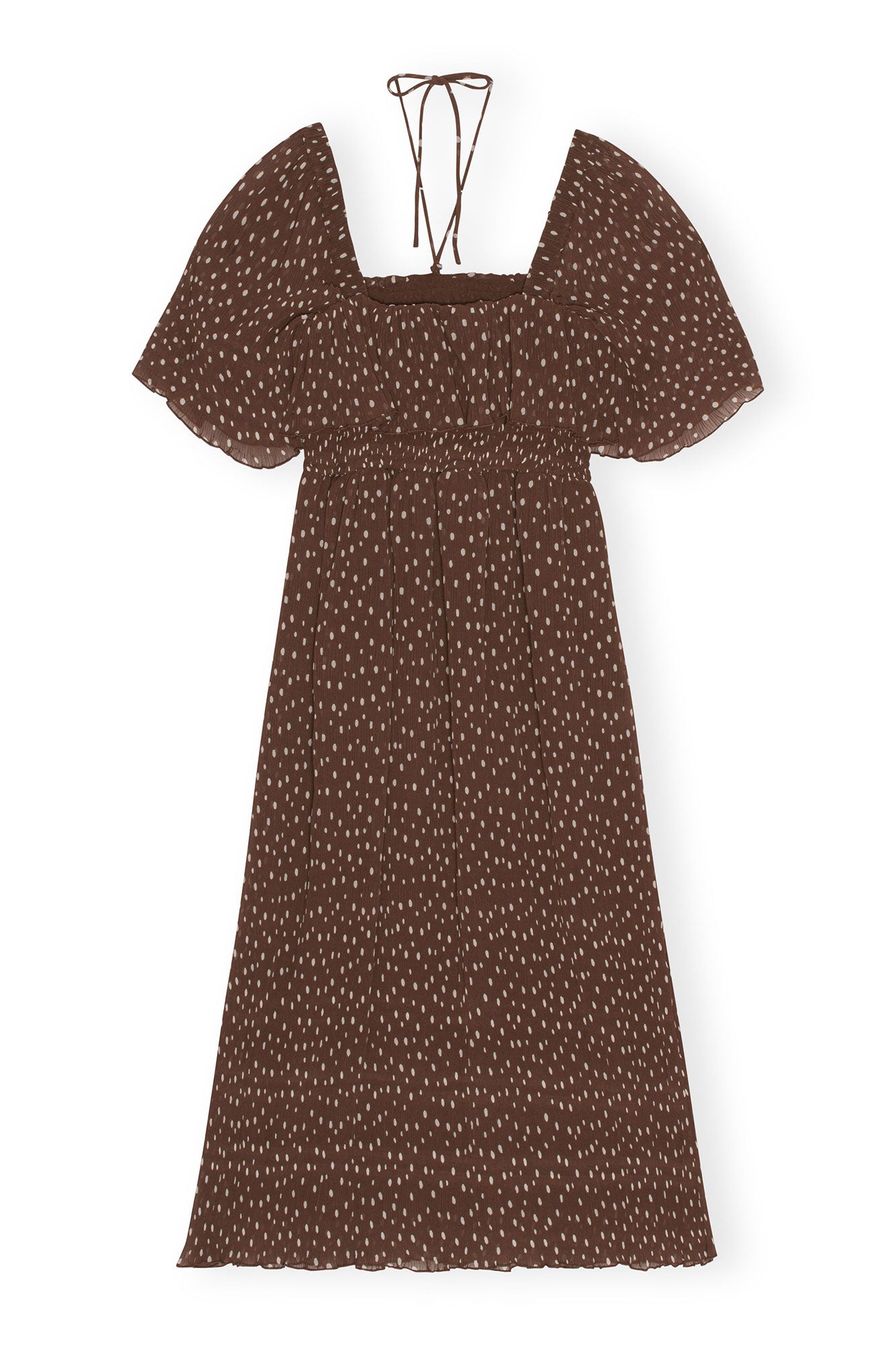 Pleated Georgette Midi Smock Dress | Rocky Road