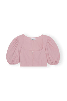Drapey Melange Cropped Zipper Blouse | Pink Tulle