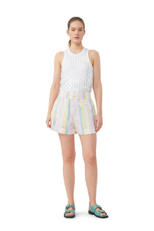Stripe Cotton Elasticated Shorts | Multicolour