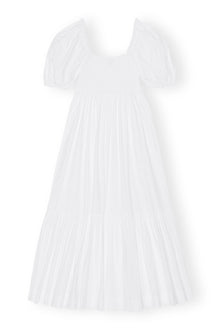 Cotton Poplin Smock Maxi Dress | Bright White
