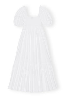 Cotton Poplin Smock Maxi Dress | Bright White