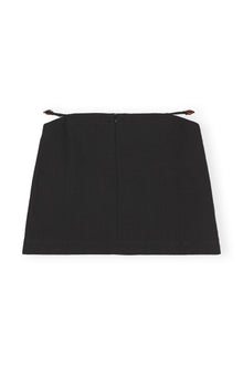 Cotton Suiting Mini Skirt | Black