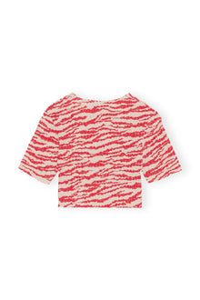 Printed Light Georgette Cropped Smock Blouse | Castle Wall