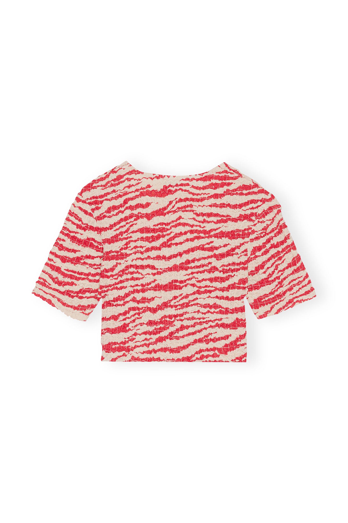 Printed Light Georgette Cropped Smock Blouse | Castle Wall