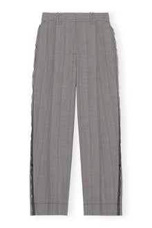 Herringbone Suiting Relaxed Pleated Pants | Frost Gray
