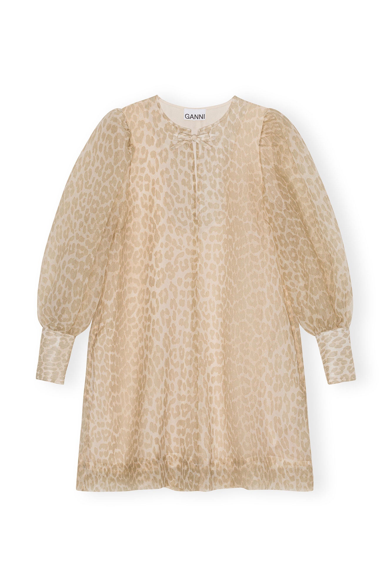 Organza A-shaped Mini Dress | Oyster Gray