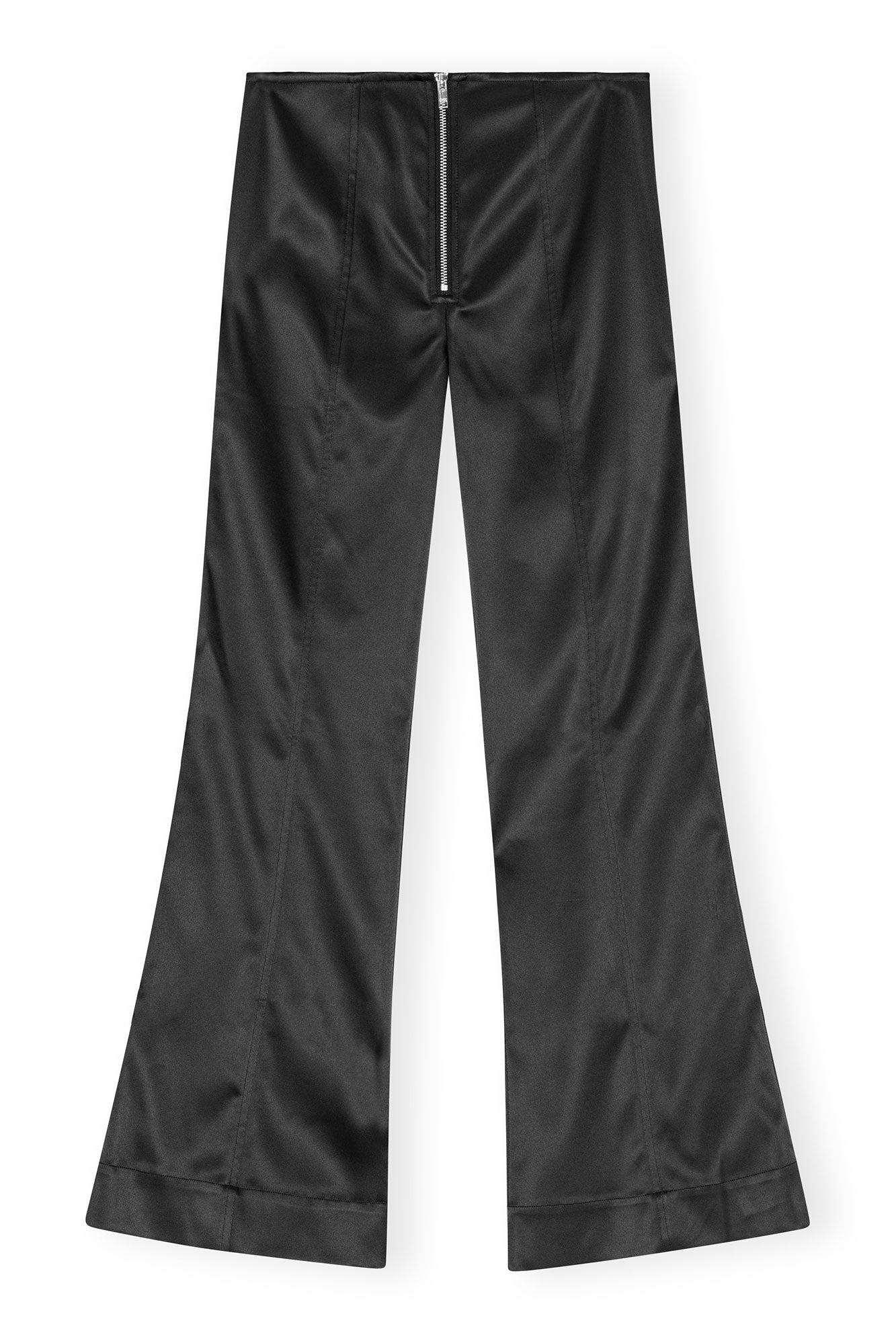 Double Satin Flared Pants | Black