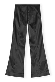 Double Satin Flared Pants | Black