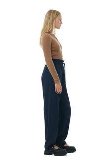 Light Solid Elasticated Waist Pants | Sky Captain