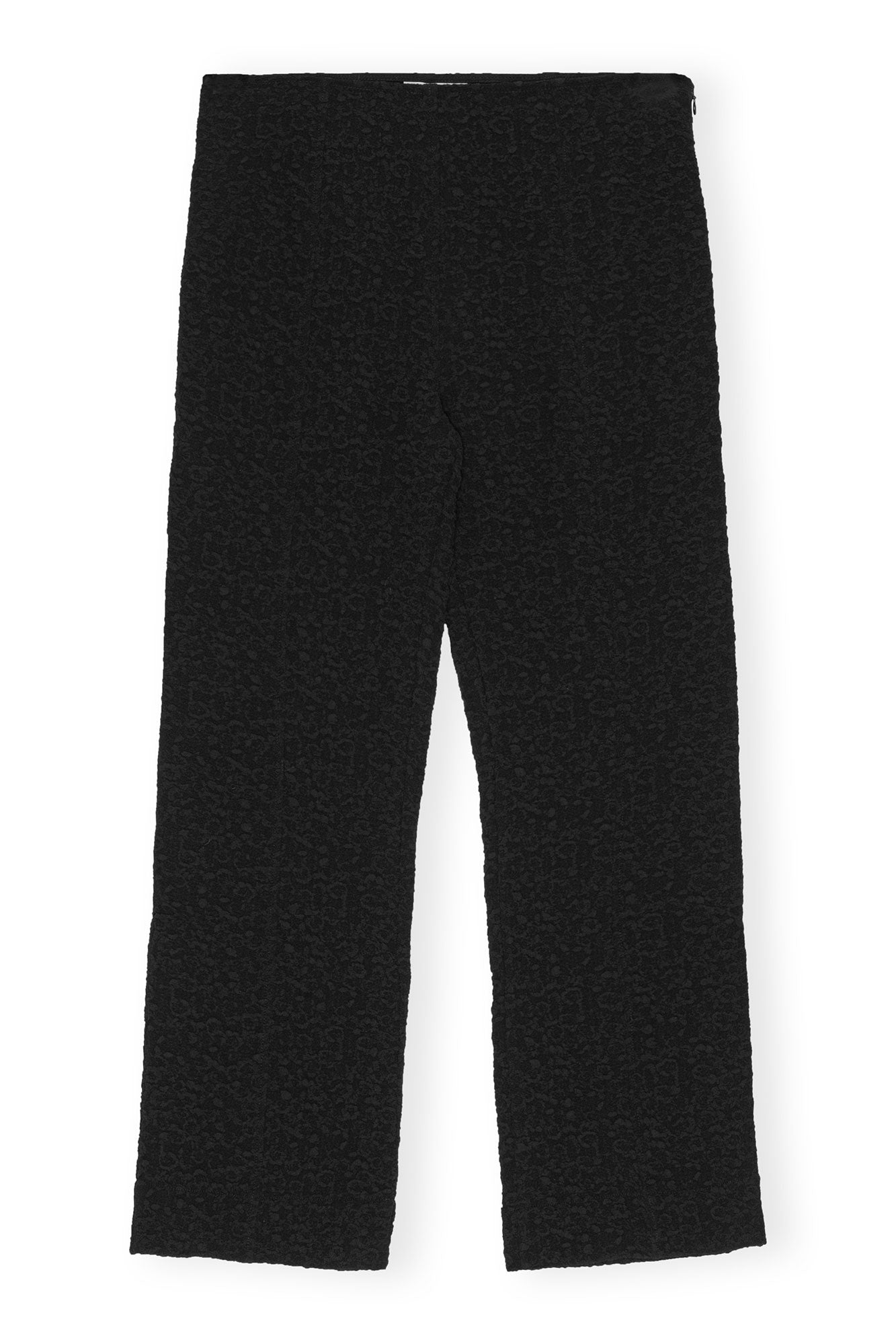 Textured Suiting Cropped Pants | Black