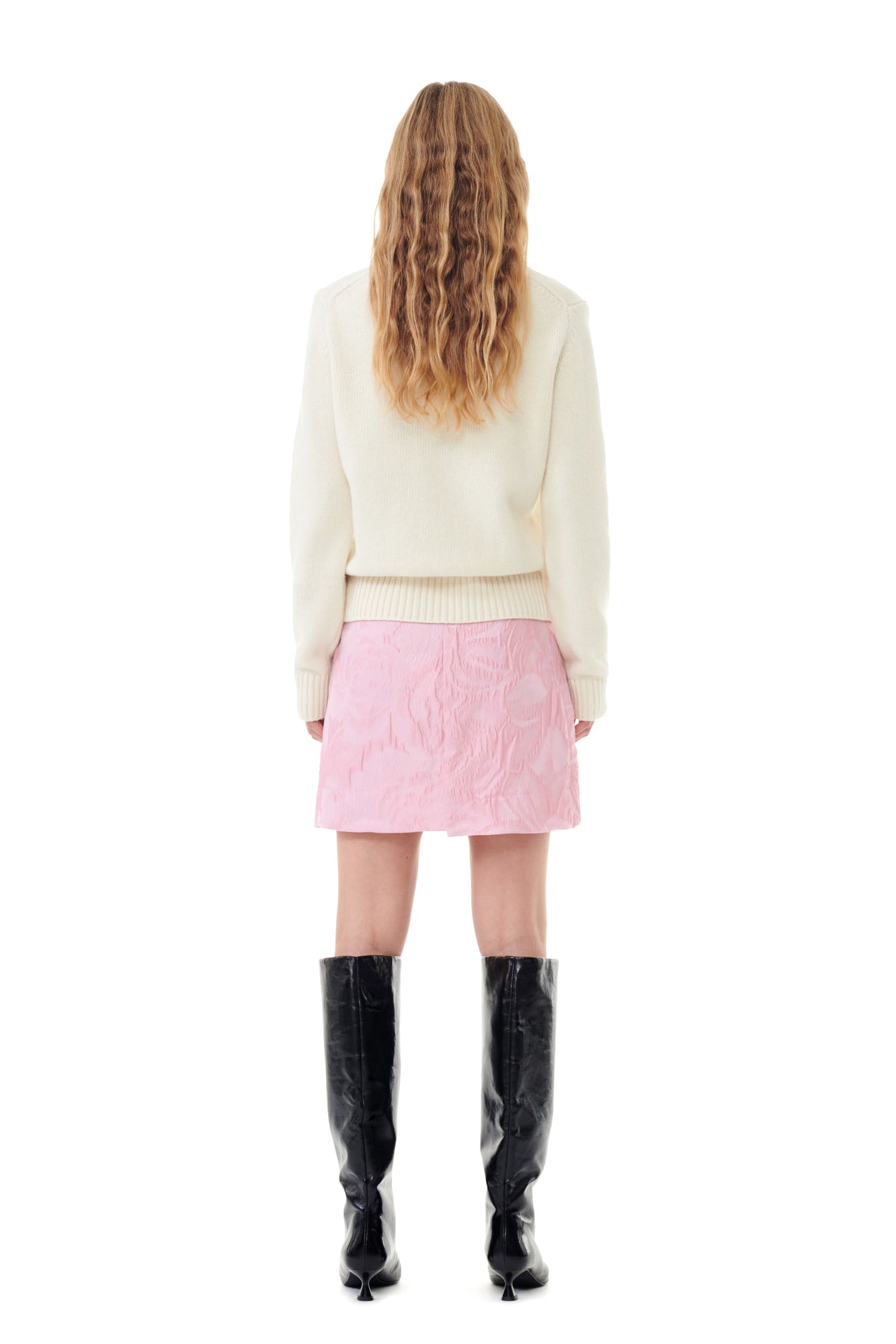 Textured Cloque Mini Skirt | Bleached Mauve