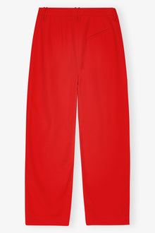 Light Twill Suiting Relaxed Pleated Pants | Barbados Cherry