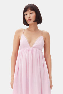 Changeant Satin Strap Dress | Chalk Pink