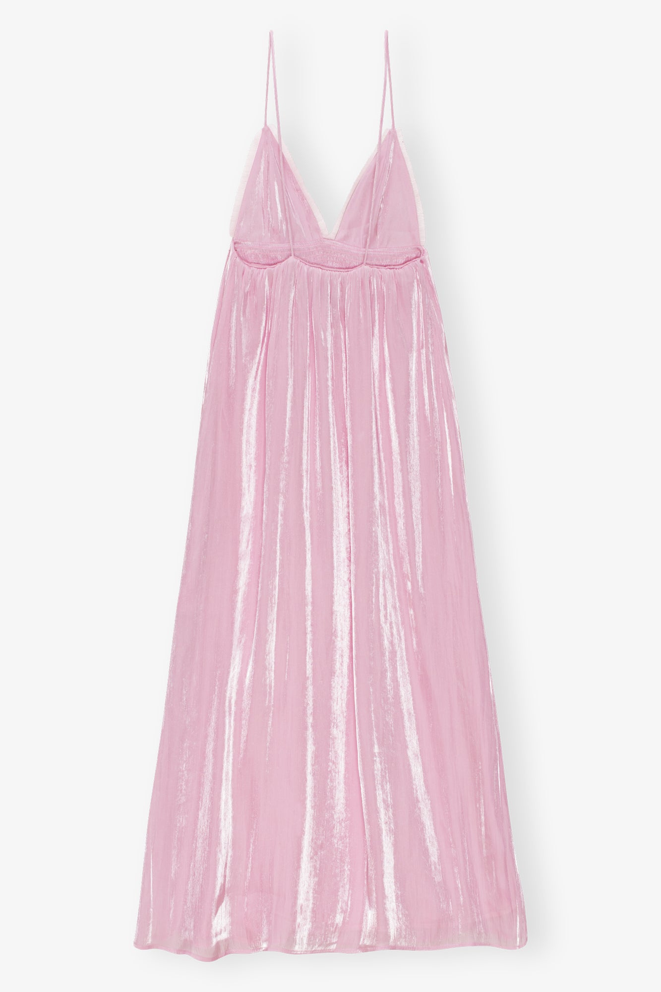 Changeant Satin Strap Dress | Chalk Pink