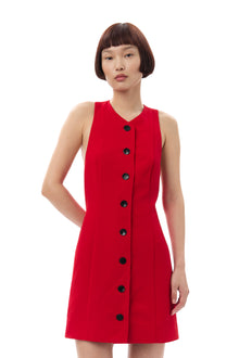 Light Twill Suiting Mini Dress | Barbados Cherry