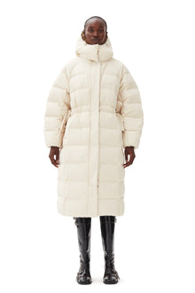 Tech Seersucker Puffer Coat | Tofu
