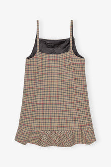 Check Wool Mix Mini Dress | Tiger's Eye